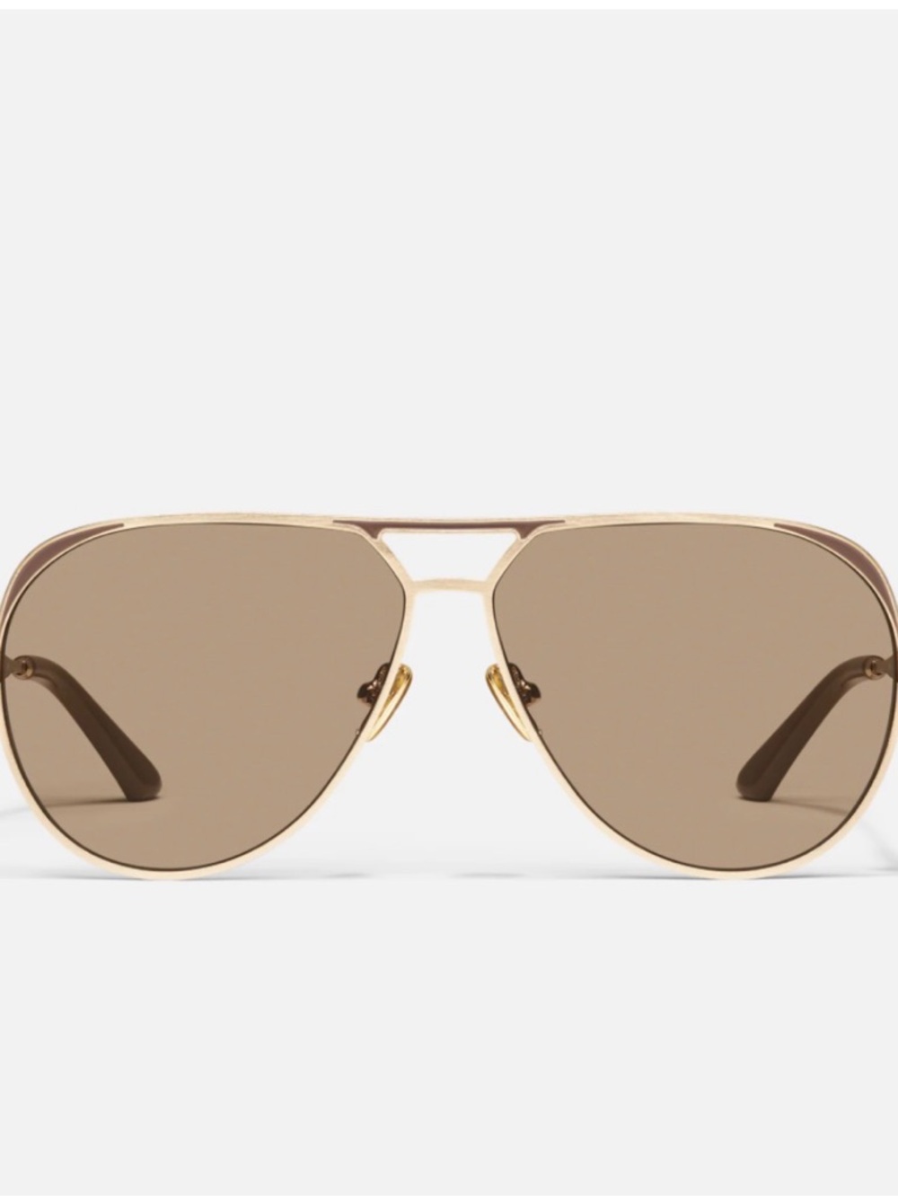 Quay Australia Gold Frame Brown Lens Aviator Sunglasses